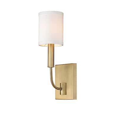 Aged Brass Modern Glam Traditional 1-light Wall Sconce with Shade