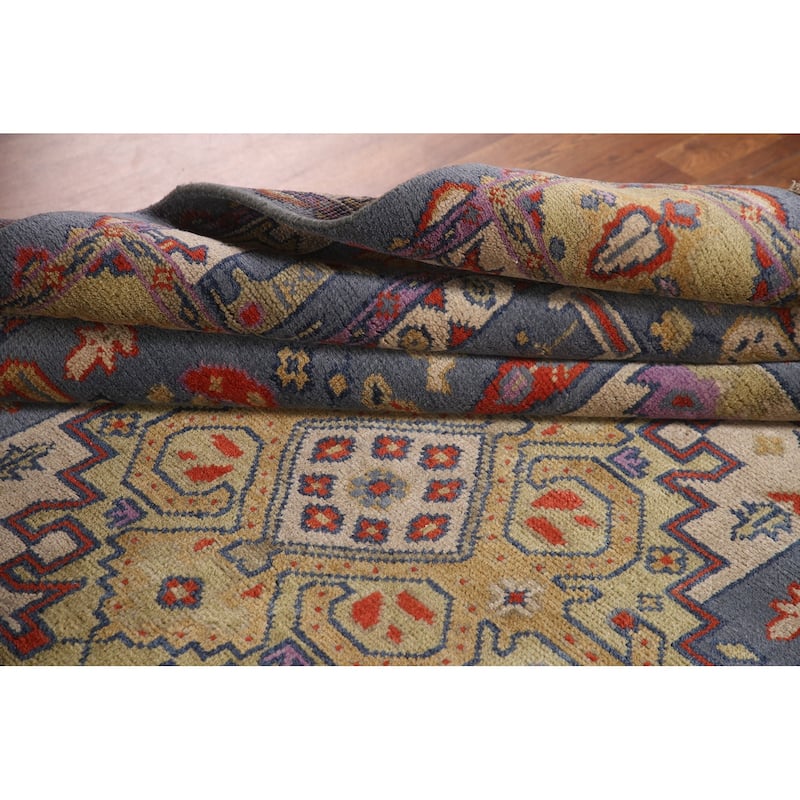 Geometric Heriz Serapi Area Rug Hand-Knotted Wool Carpet - 7'8" x 10'1"
