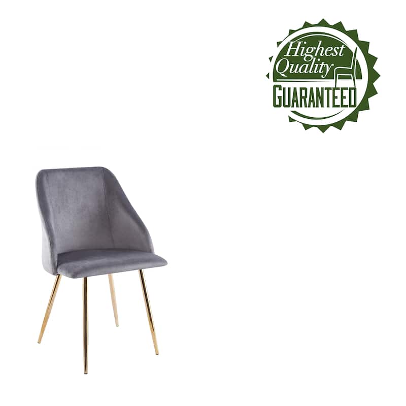Porthos Home Pema Dining Chairs Set of 2, Velvet, Gold Chrome Legs