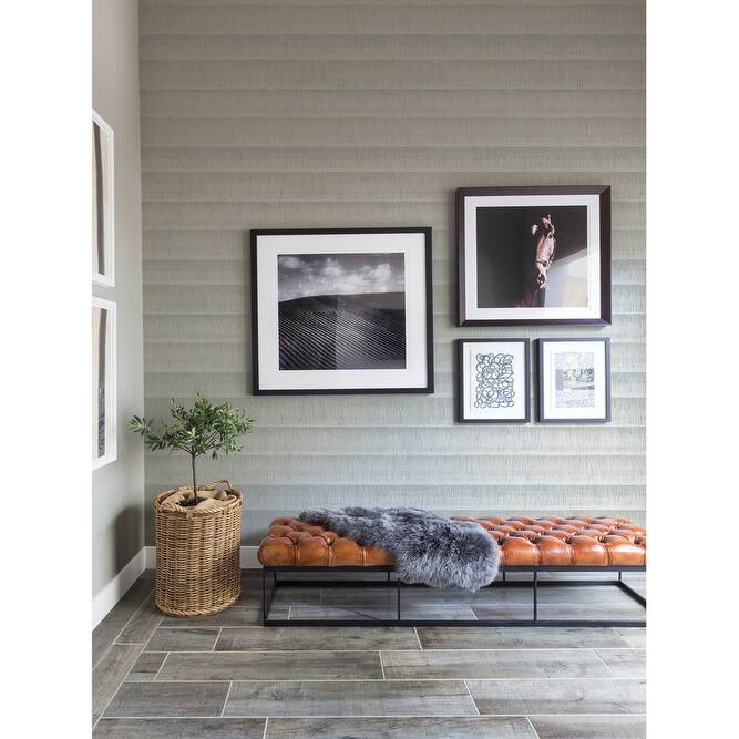 NuWallpaper Grey Dhurrie Peel & Stick String Wallpaper - 216in x 20.5in x 0.025in