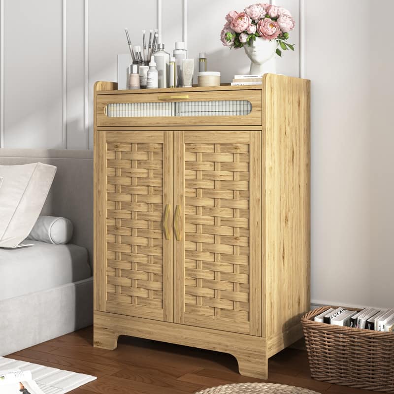 Modern Wood Drawer Dresser Storage Organizer Dresser for Living Room, Hallway, Bedroom, Kids Bedroom - Brown - 1-drawer