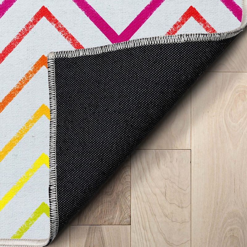 Crayola Zig Zag Multicolor Chevron Area Rug By Well Woven