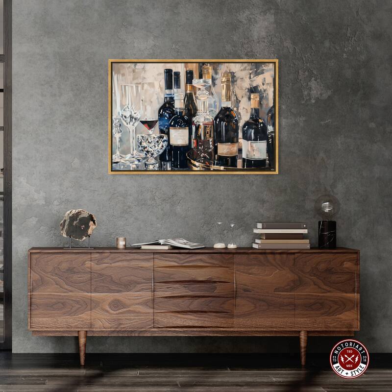 Notoriart Bar Table Classics Framed Bar Cart Art For Men