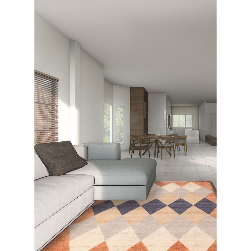 ECARPETGALLERY Hand-knotted Pak Finest Marrakesh Copper, Tan Wool Rug - 8'0 x 10'2