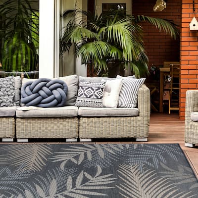 Bahama Palm Frond Indoor/Outdoor Area Rug