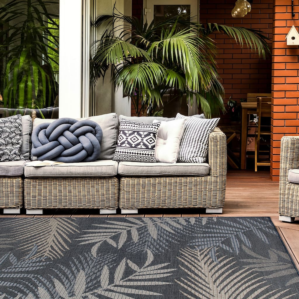 Bahama Palm Frond Indoor/Outdoor Area Rug