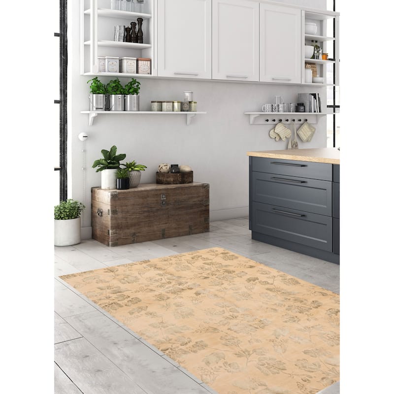 ECARPETGALLERY Hand-knotted Opulence Khaki Silk, Wool Rug - 8'0 x 10'0