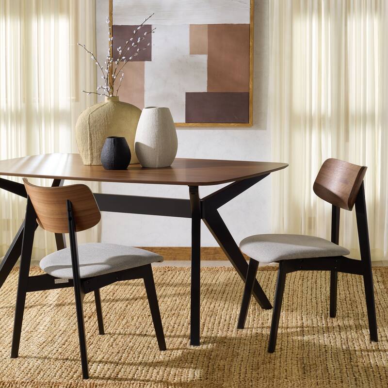 SAFAVIEH COUTURE Divya Wood Dining Chair (Set of 2) - 19"W x 22"D x 31"H