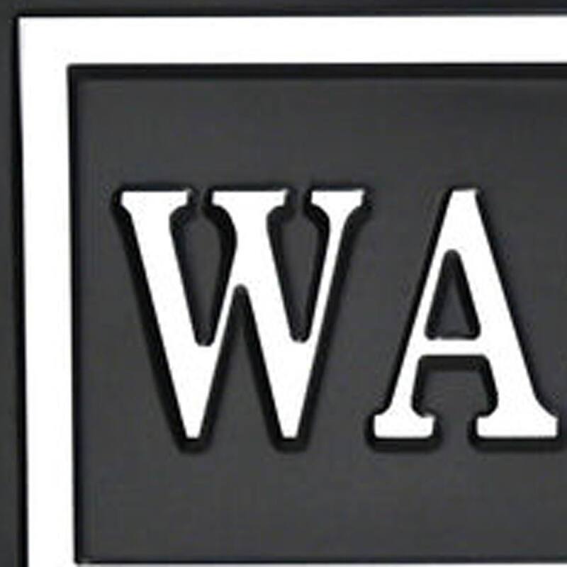 HomeRoots 10" X 36" Black And White Wash Dry Fold Metal Wall Decor