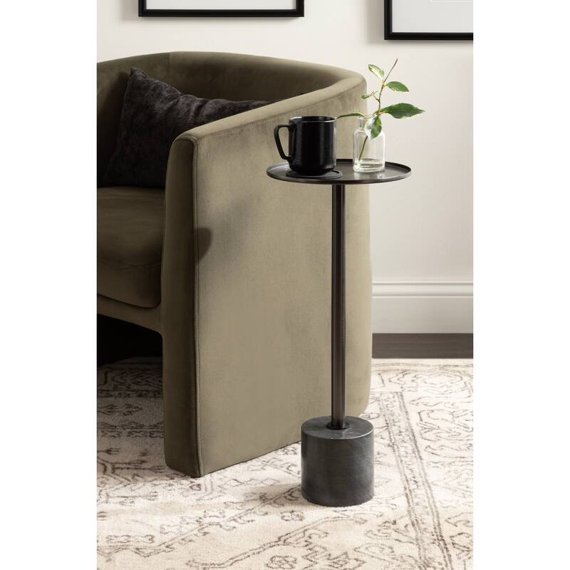 Kate and Laurel Vanora Metal and Marble Drink Table
