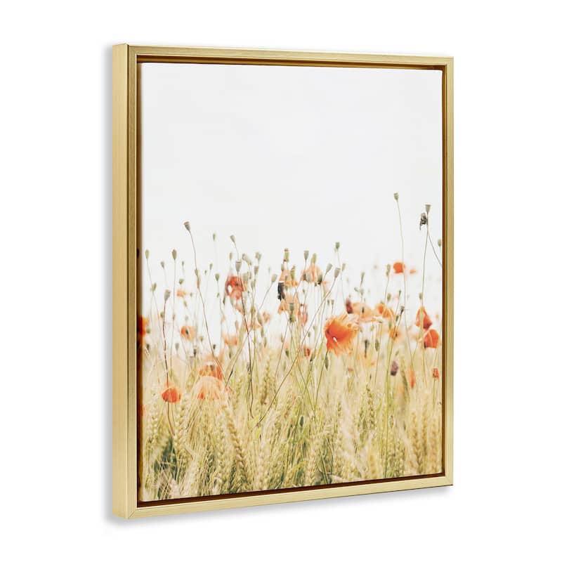 Stupell Poppy Field Photography Framed Floater Canvas Wall Art Design by Krista Broadway