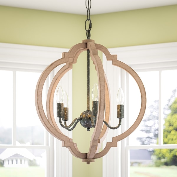 Sophia 5 Light Pendant - Weathered White with Distressed Black. Opens flyout.