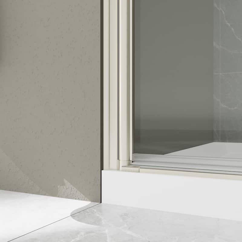 60'' x 72'' Alu-frame Glass Shower Tub Door in Nickel/Gold