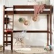 preview thumbnail 3 of 35, Walker Edison Solid Wood Twin Loft Bed with Desk Walnut