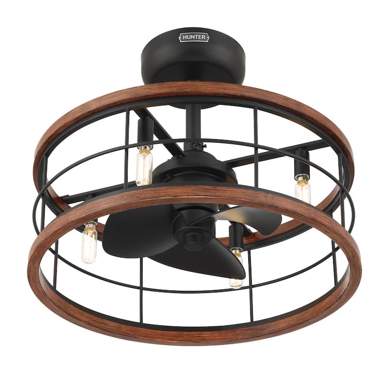 Hunter 22 inch Bridgette Fandelier Ceiling Fan w/ Light, Remote - Modern, Industrial, Farmhouse - Small Spaces