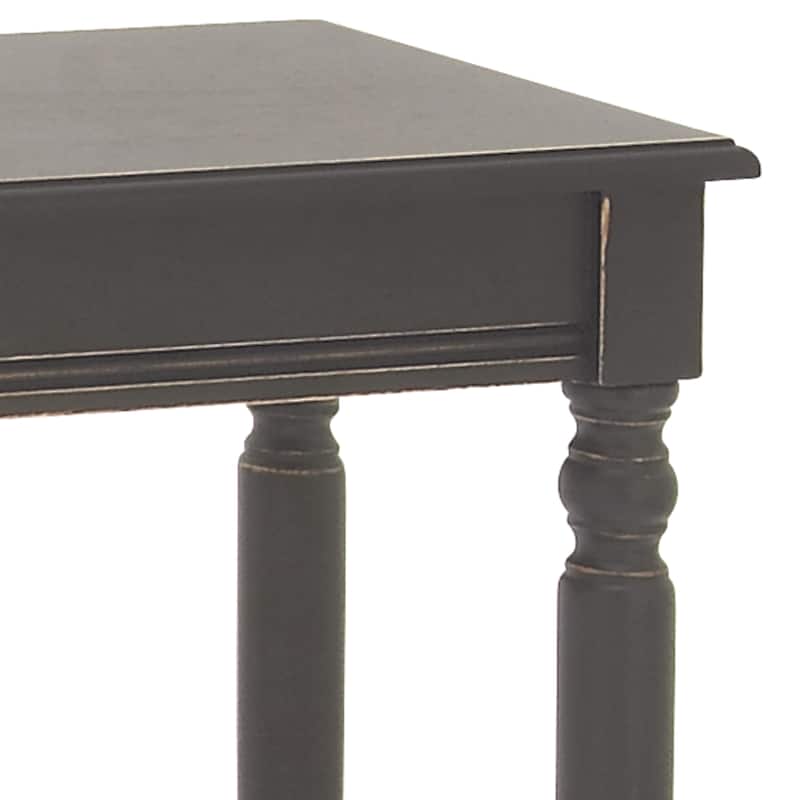 Wooden 1 Shelf Console Table - Black - Roche River Decor - 12"Wx31"Lx32"H