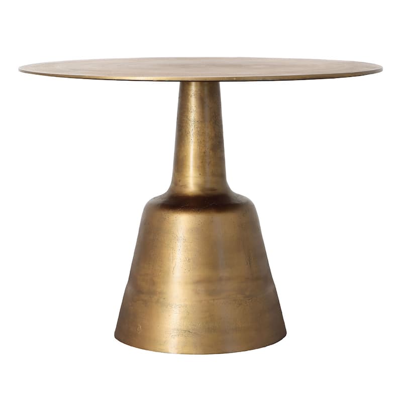 Galena 40" Wide Cast Aluminum Dining Table, Gold