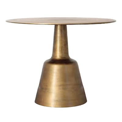 Galena 40" Wide Cast Aluminum Dining Table, Gold