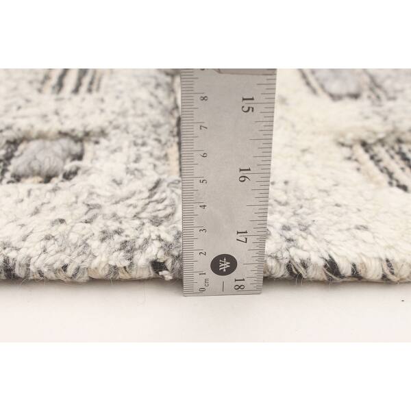ECARPETGALLERY Braid weave Sienna Light Grey Wool Rug - 4'11 x 8'1 ...