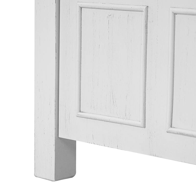 36" Bathroom Vanity with Ceramic Sink, Solid Wood Frame Bathroom Storage Cabinet