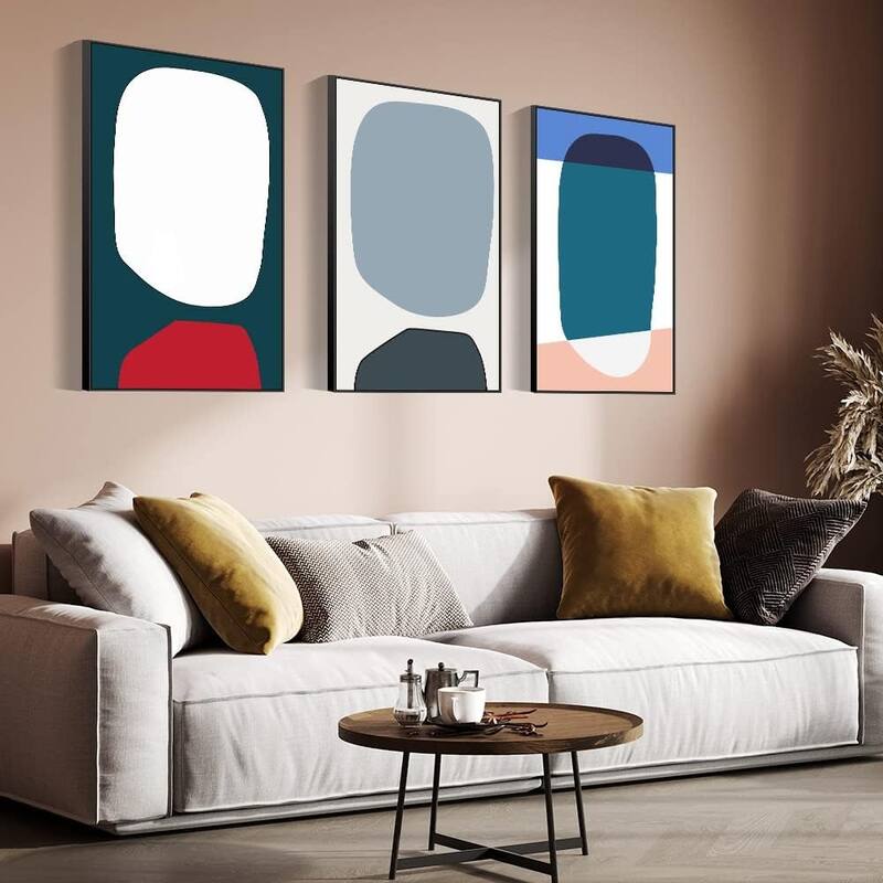 Abstract Natural Geometric Color Block Picture Prints - 16 x 24