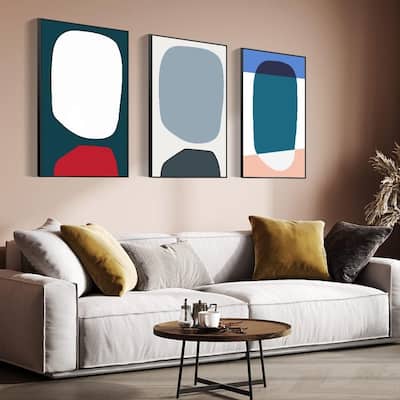 Abstract Natural Geometric Color Block Picture Prints