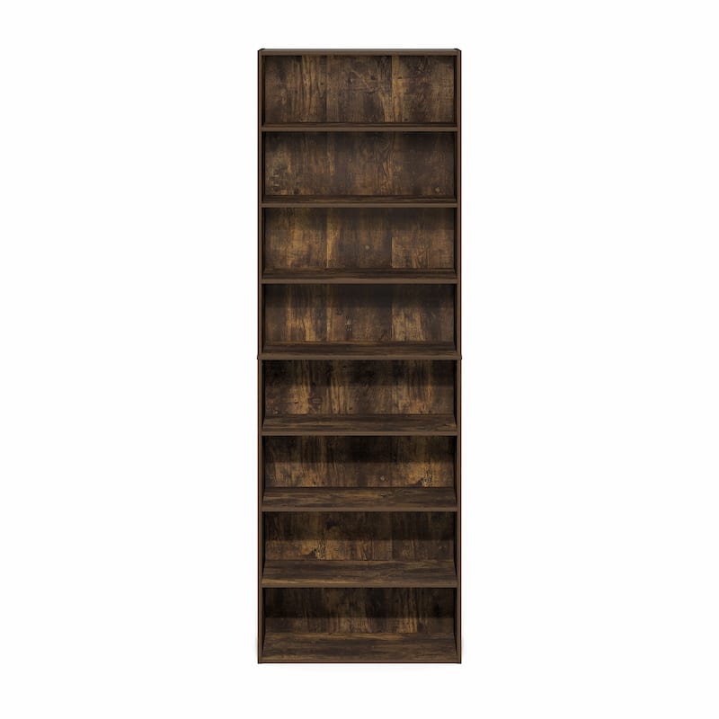 Furinno Basic 8-Tier Open Shelf Bookcase, Bookshelf, Storage Organizer, 12 x 24 x 71