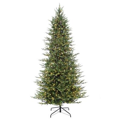 Puleo International 9 ft. Pre-lit Artificial Slim Balsam Christmas Tree