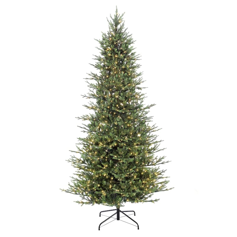 Puleo International 9 ft. Pre-lit Artificial Slim Balsam Christmas Tree