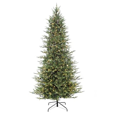 Puleo International 9 ft. Pre-lit Artificial Slim Balsam Christmas Tree