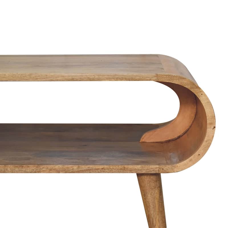 Artisan Furniture Oak-ish Solid Wood Open Coffee Table
