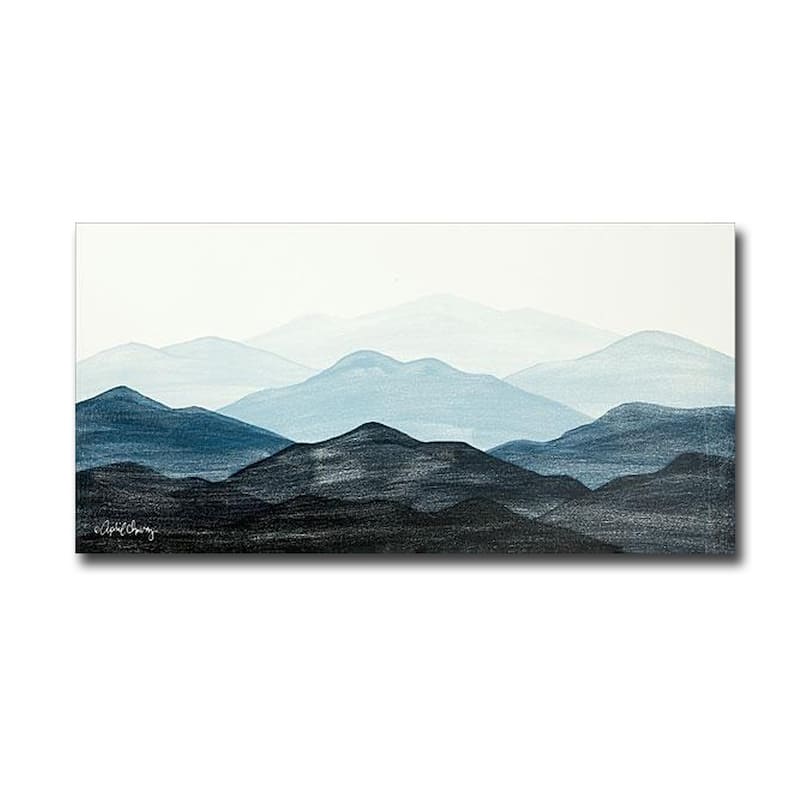 Blue Ridge Mountain Range I by April Chavez Gallery Wrapped Canvas Giclee Art (18 in x 36 in)