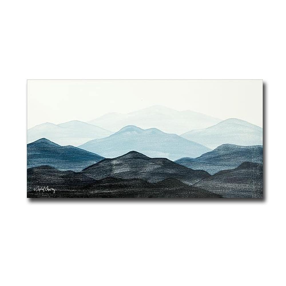Blue Ridge Mountain Range I by April Chavez Gallery Wrapped Canvas Giclee Art (18 in x 36 in)