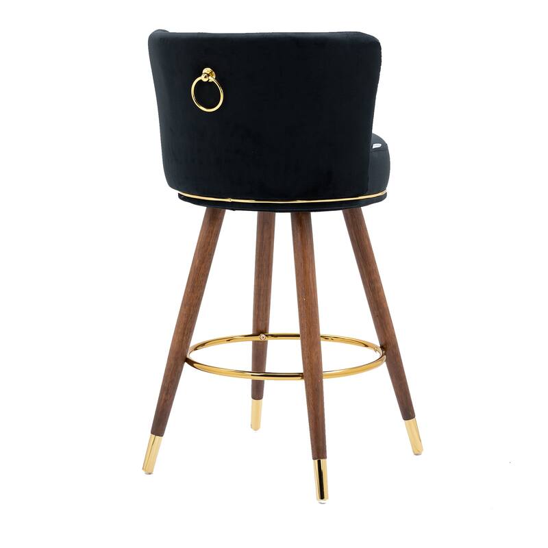 Counter Height Bar Stools Set of 2 for Kitchen Counter Solid Wood Legs