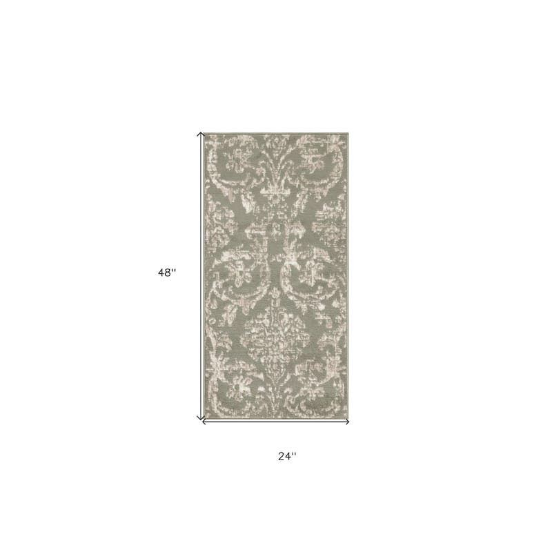 Bovev Power Loomed Distressed Stain Resistant Area Rug By HomeRoots - 48' X '24' X '0.5