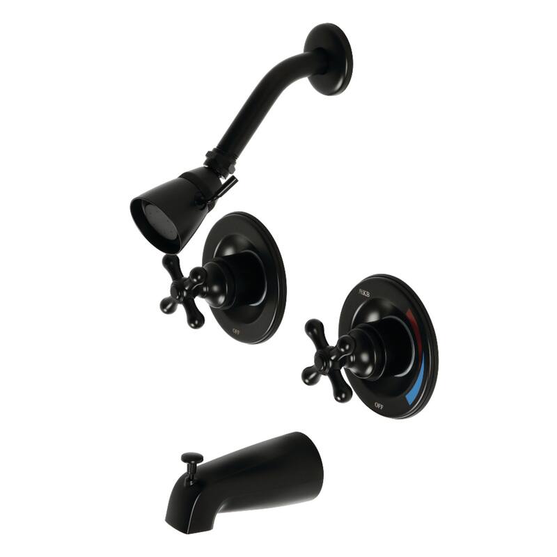 Kingston Brass Vintage Pressure Balanced Two-Handle Tub and Shower Faucet - Matte Black
