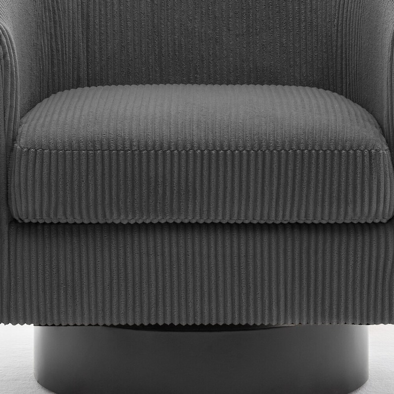 Modern Upholstered Swivel Barrel Club Arm Accent Chair for Living Room