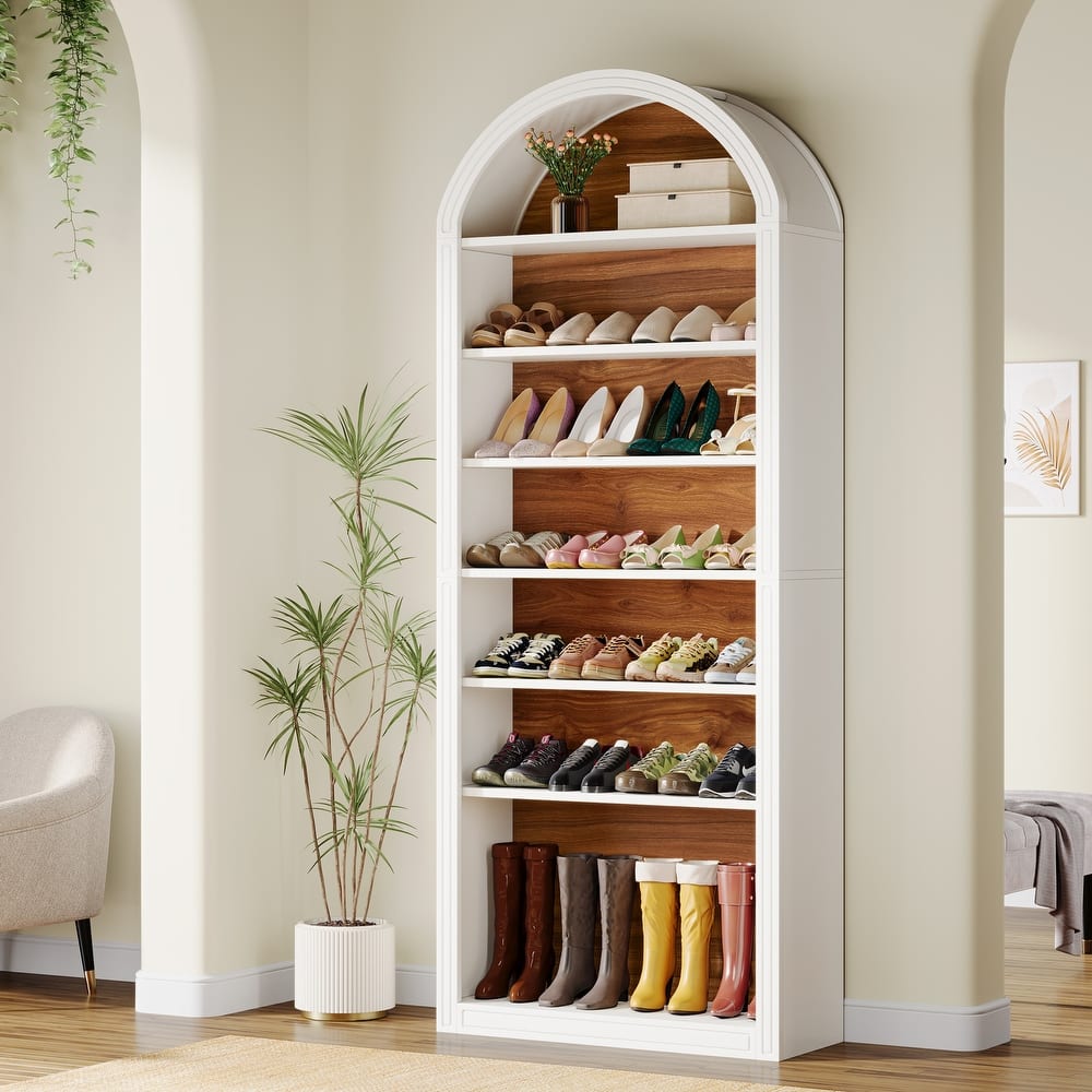 Tall Shoe Storage Cabinet, Freestanding Shoe Organizer