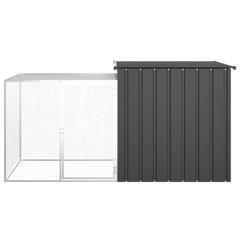 vidaXL Chicken Coop Multipurpose Chicken House with Mesh Cage Galvanized Steel