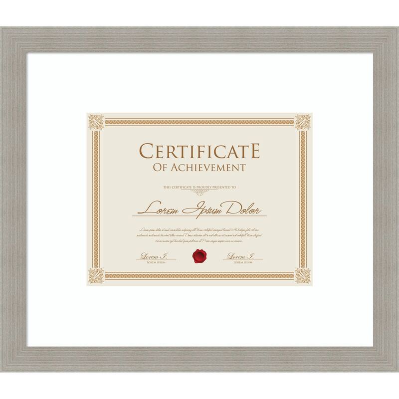 Woodgrain Stripe Blonde Framed Picture Frame, Photo Frame - 17x14.5 Matted to 11x9 - Woodgrain Stripe Grey