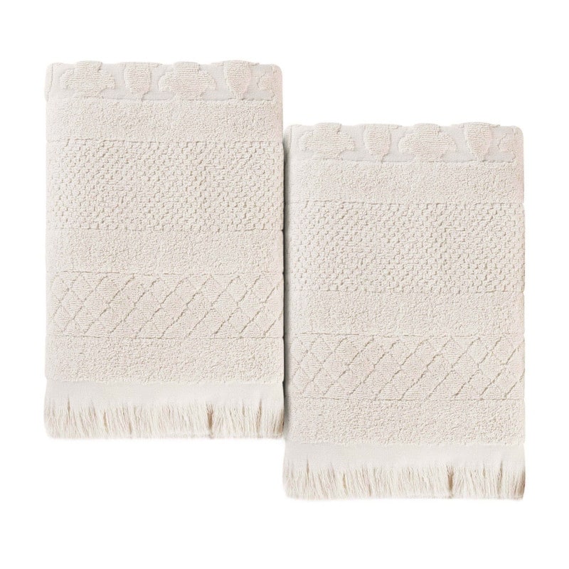 Superior Rolla Cotton Geometric Jacquard Plush Soft Bath Sheet Set of 2