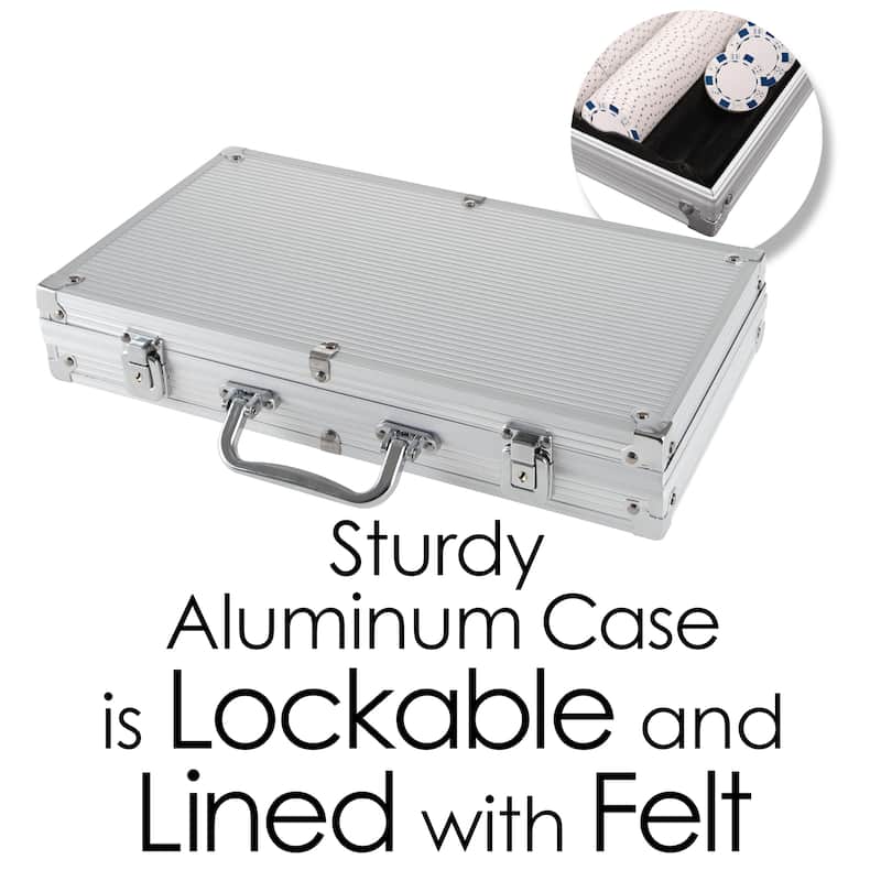 Trademark Poker Set with Cards, Buttons, Carrying Case, and 300 Poker Chips