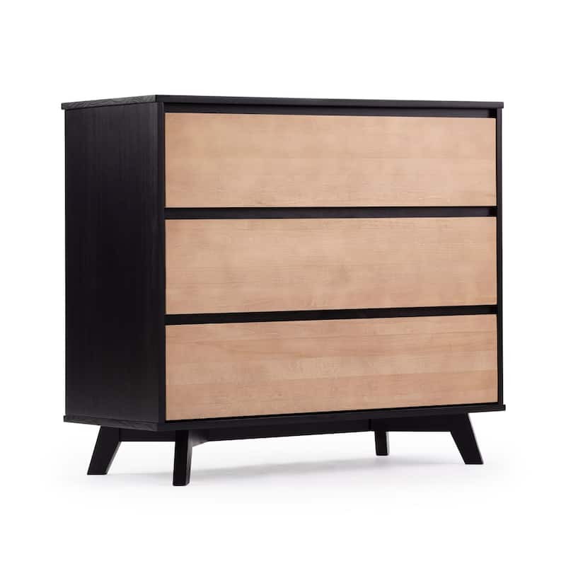 Plank and Beam Scandinavian 3-Drawer Dresser - Black/Blonde