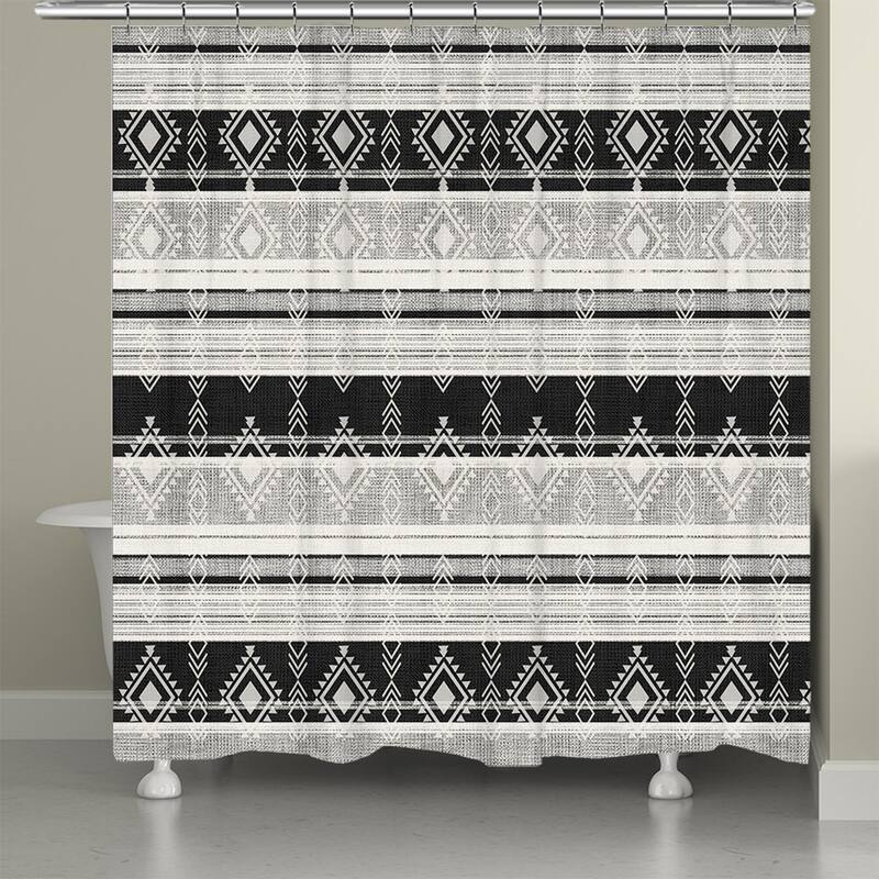 Laural Home Sierra Black and White Shower Curtain