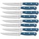 preview thumbnail 14 of 17, 8-Piece Steak Knife Set - High Carbon Stainless Steel Serrated Blades, Ergonomic Handles, Black Blue - 8 Piece