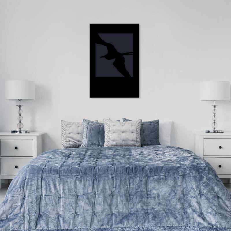 Wynwood Studio Canvas Animals Boheme Poster of a Bird Black and Modern & Contemporary Wall Art Canvas Print - 24 x 36