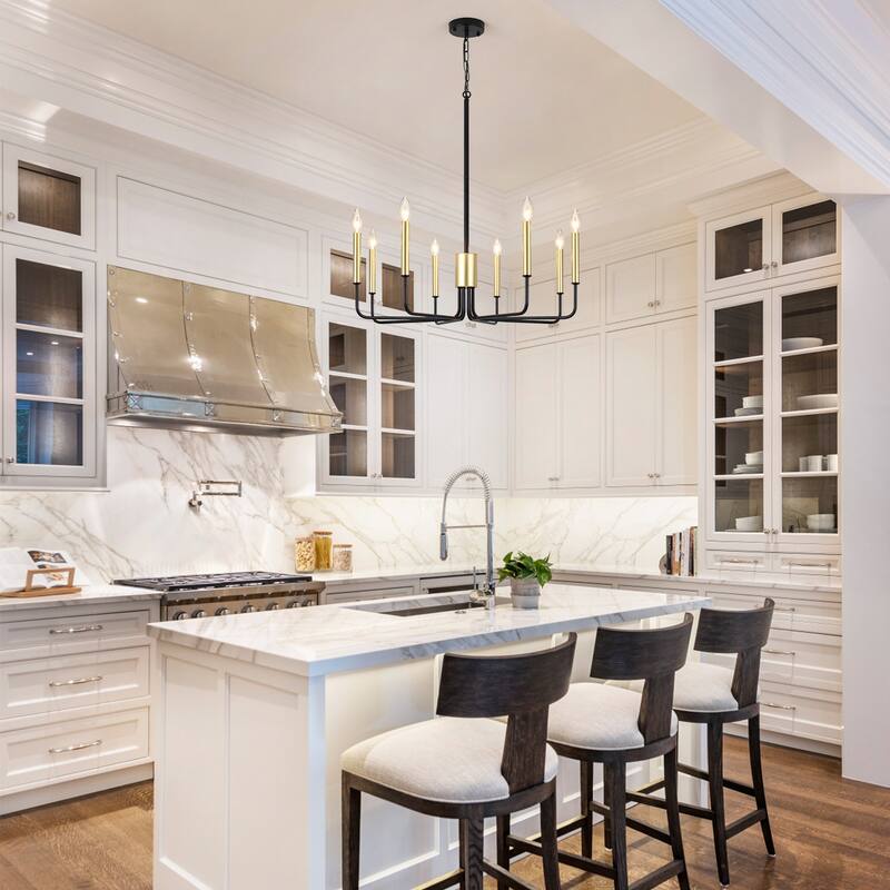 8-Light 29.52-inch Farmhouse Candle Chandelier for Foyer Kitchen Bedroom