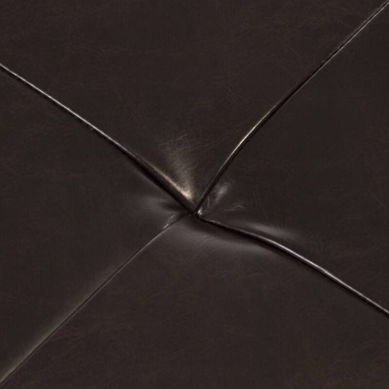 Maxwell Brown Bonded Leather Double Tray Ottoman by Christopher Knight Home