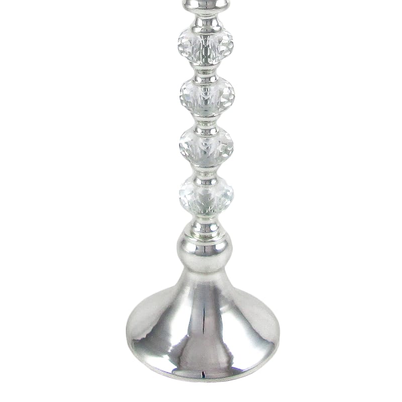 Silver Luxury Metal Crystal Gem Mermaid Hurricane Trumpet Tabletop Flower Vase Decorative Centerpiece
