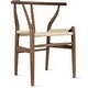 preview thumbnail 7 of 7, Set of 2 Modern Dark Wood Dining Chair With Back Y Arm Armchair Hemp Seat For Home Restaurant Office Desk Task Work